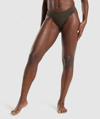 Dámské Tanga Gymshark Seamless Hnědé | CZ 3161ILH